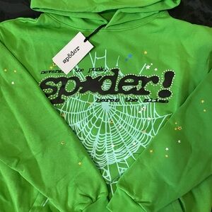 Spyder Vibrant Green Hoodie with Web Graphic